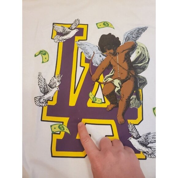 Fashion‎ Nova Graphic Tee Womens Size 3X Angels All Around Me Los Angeles NWOT - Picture 3 of 7